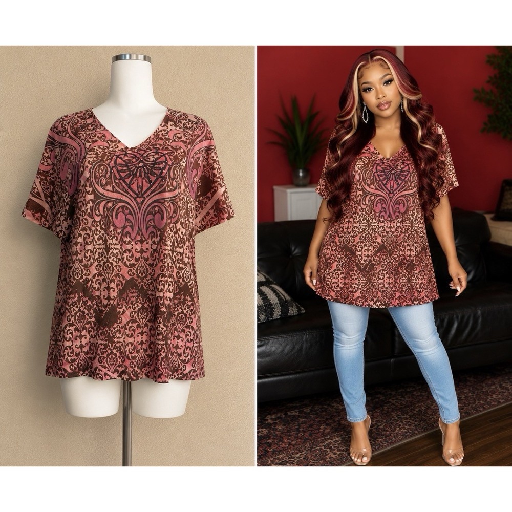 New Medium Jane Ashley Fabb Studded Multi Top #1015*8*